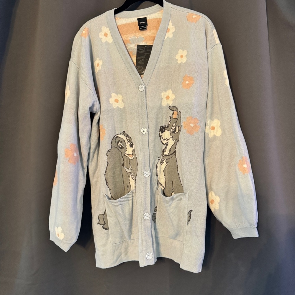 Disney Lady and the Tramp cardigan NWT